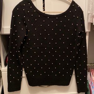 Lily Pulitzer Laveta Rhinestone Sweater holiday sequin top XS black